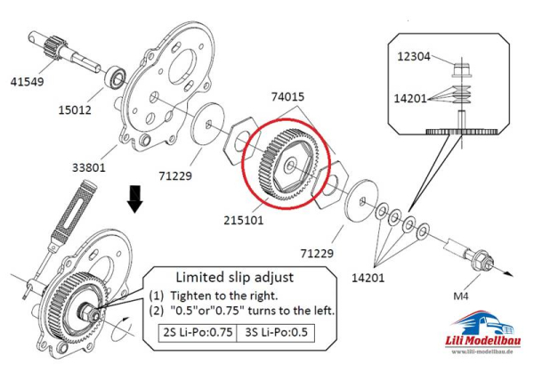 Preview: CROSS-RC  Stirnrad, 52 Zähne, für EMO Modelle