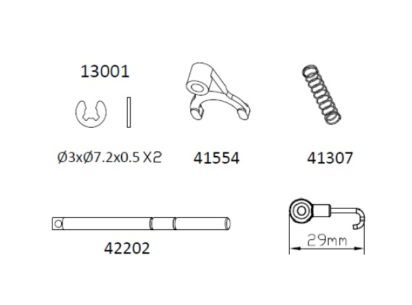CROSS-RC Getriebe Schaltgestänge für EMO Modelle