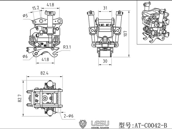 Schnellwechsler mit Dreh- u. Schwenkfunktion für Lesu Bagger
