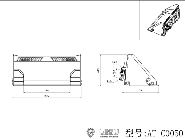 Kippschaufel für Lesu Mini Radlader MCL8