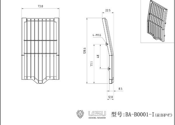 Schutzgitter Kabine für Lesu Ketten Bagger C374F
