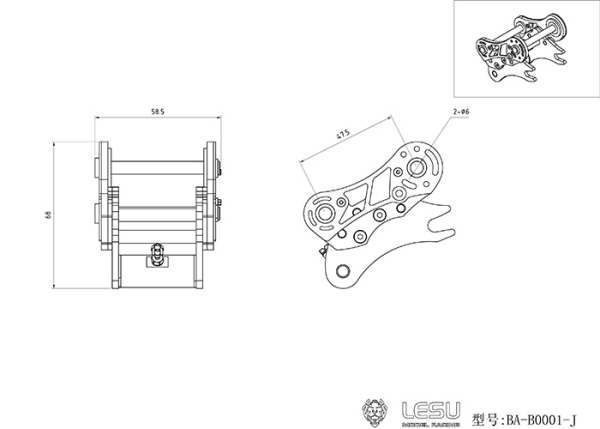 Schnellwechsler für Lesu Ketten Bagger C374F