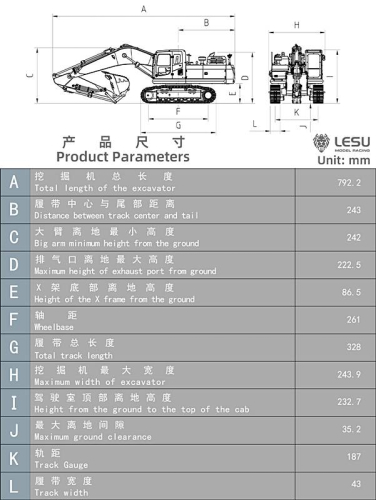 Lesu Ketten Bagger Aoue 350LC, RTR mit ST8