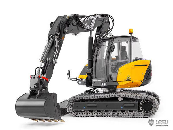Lesu kompakter Ketten Bagger MC15, Bausatz gelb lackiert