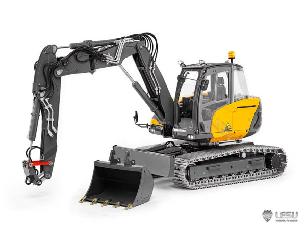 Lesu kompakter Ketten Bagger MC15, Bausatz gelb lackiert