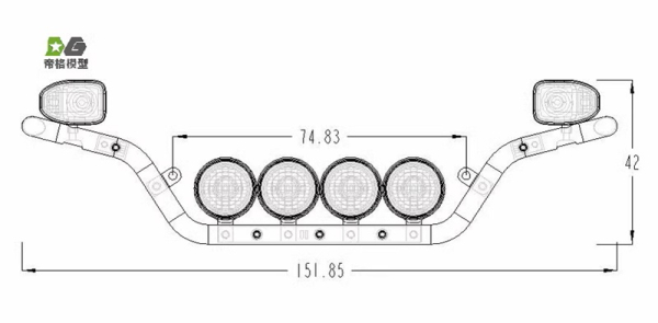 Preview: Frontlampenbügel für Tamiya Scania 770S, Var. 8
