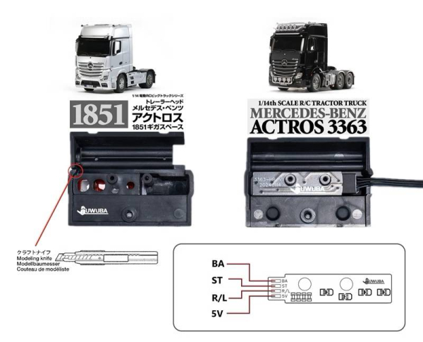 Preview: Rückleuchten Platinen für Tamiya MB Actros 3361/1851