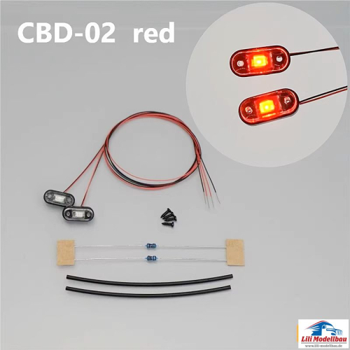 Seitenmarkierungsleuchten für Tamiya LKW, 02, rot