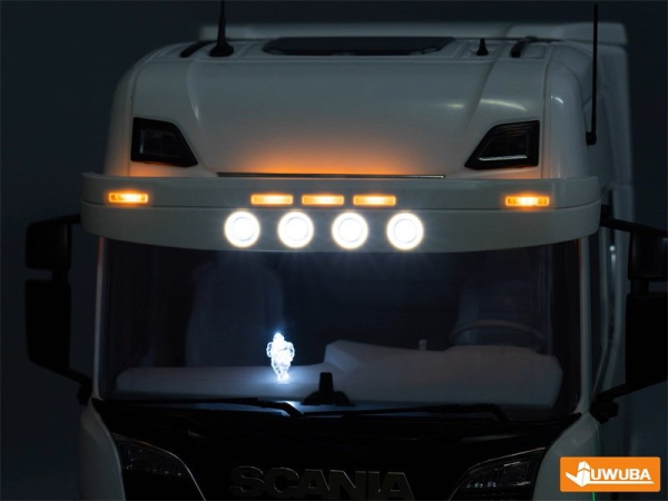 Sonnenblende mit Licht für Tamiya Scania 770S, W18B