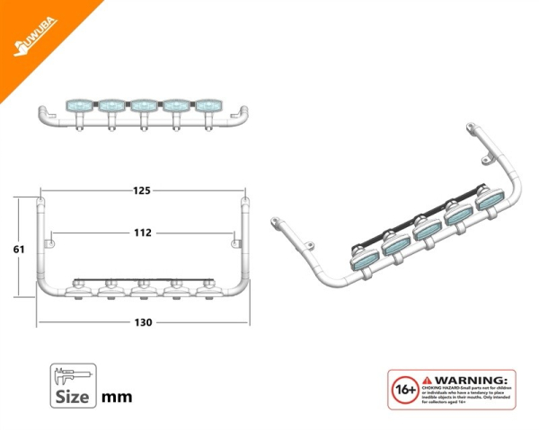 Dachlampenbügel für den Tamiya Scania 770S, 05F