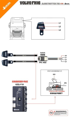 LED-Dachlampen für Tamiya Volvo FH16, CDD-AA6