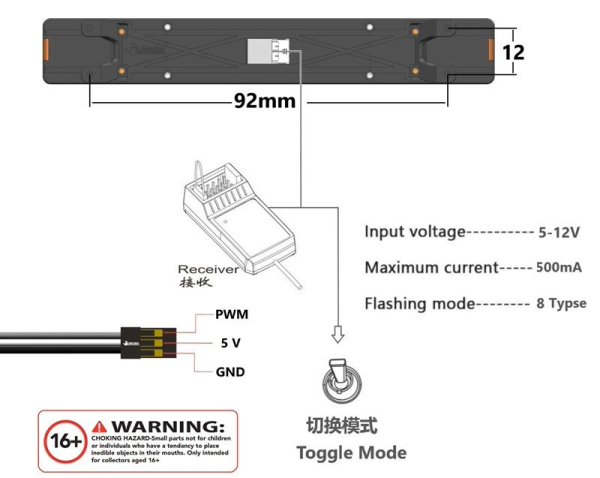Warnlichtbalken, für Tamiya LKW und Andere, orange, A6