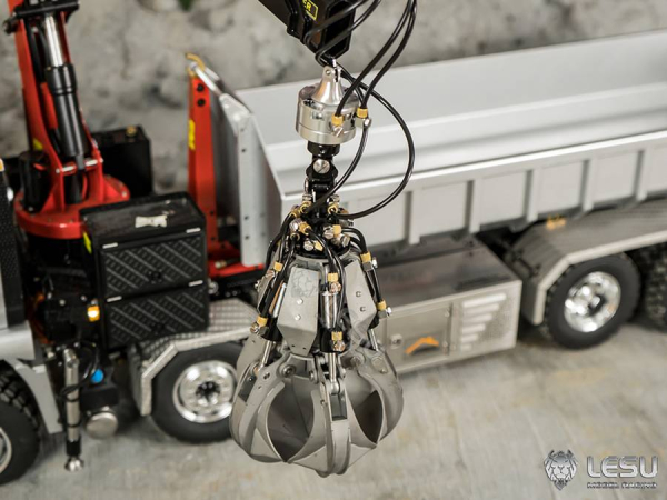 Lesu Mehrschalengreifer mit Rotationsantrieb für LKW Ladekran 1:14