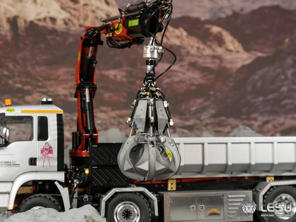 Lesu Mehrschalengreifer mit Rotationsantrieb für LKW Ladekran 1:14