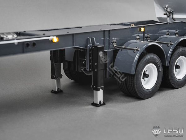 Lesu Auflieger 3-achsig mit Halfpipe Kippmulde, Zwillingsbereifung, KIT