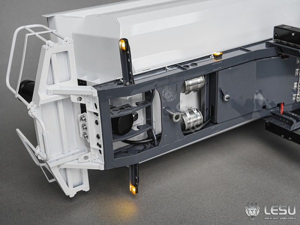 Lesu Auflieger 3-achsig mit Halfpipe Kippmulde, Zwillingsbereifung, KIT