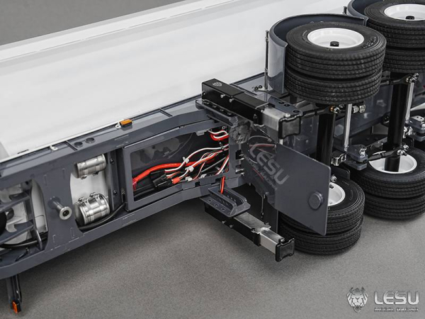 Lesu Auflieger 3-achsig mit Halfpipe Kippmulde, Zwillingsbereifung, KIT