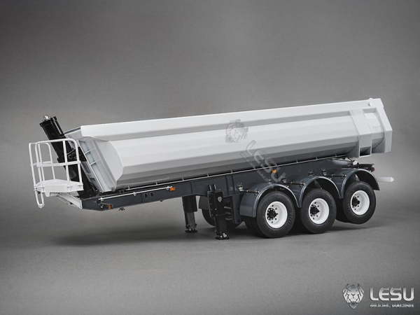 Lesu Auflieger 3-achsig mit Halfpipe Kippmulde, Zwillingsbereifung, KIT