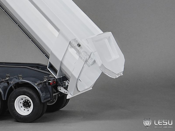 Lesu Auflieger 3-achsig mit Halfpipe Kippmulde, Zwillingsbereifung, KIT