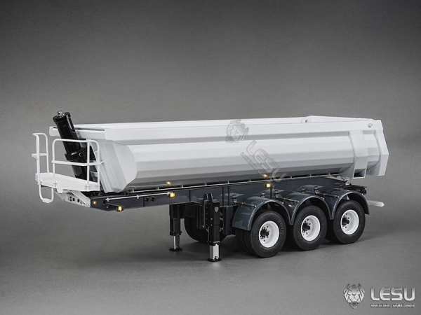 Lesu Auflieger 3-achsig mit Halfpipe Kippmulde, Zwillingsbereifung, KIT