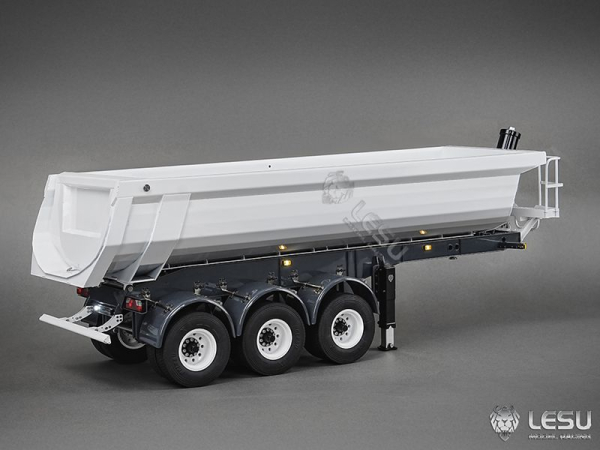 Lesu Auflieger 3-achsig mit Halfpipe Kippmulde, Zwillingsbereifung, KIT