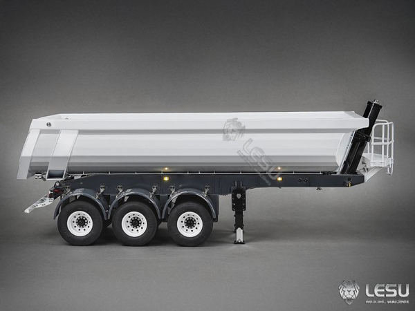 Lesu Auflieger 3-achsig mit Halfpipe Kippmulde, Zwillingsbereifung, KIT