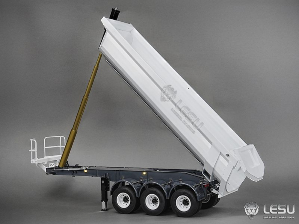Lesu Auflieger 3-achsig mit Halfpipe Kippmulde, Zwillingsbereifung, KIT