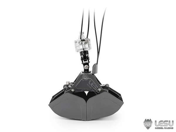 Lesu Zweischalen Greifer mit Rotationsantrieb für LKW Ladekran 1:14