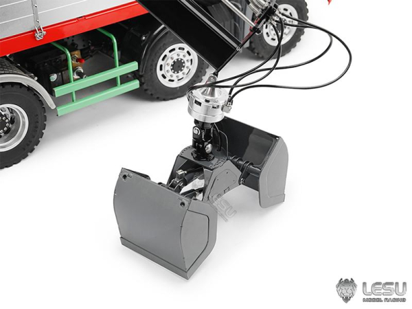 Lesu Zweischalen Greifer mit Rotationsantrieb für LKW Ladekran 1:14