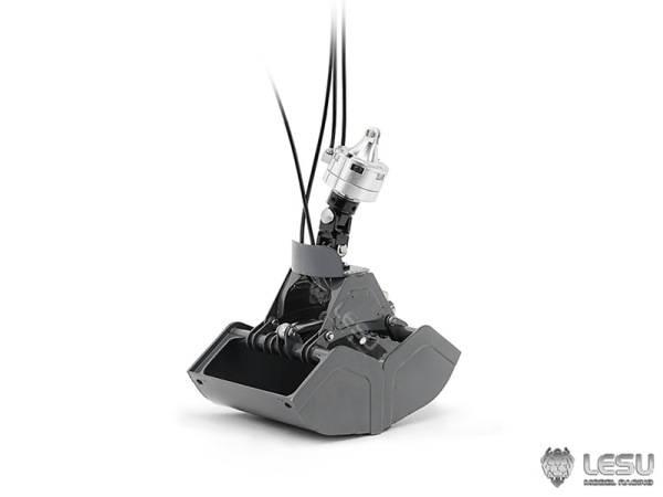 Preview: Lesu Zweischalen Greifer mit Rotationsantrieb für LKW Ladekran 1:14