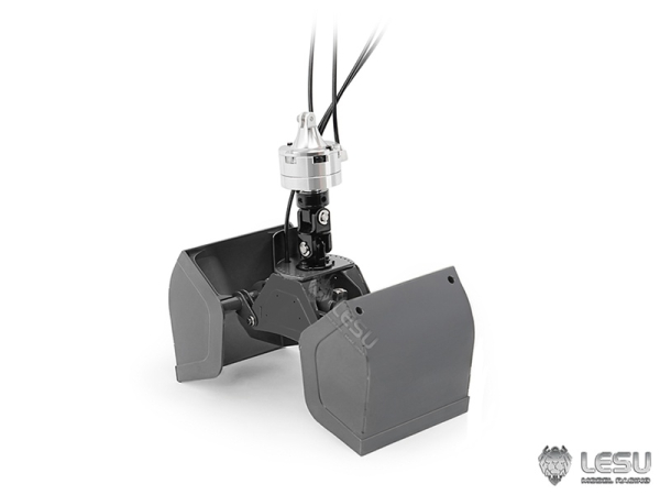 Preview: Lesu Zweischalen Greifer mit Rotationsantrieb für LKW Ladekran 1:14