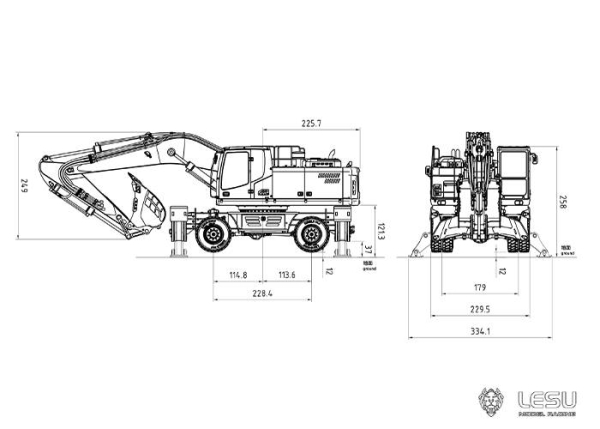 Lesu Hydraulischer Mobil Bagger ET30H, ARTR