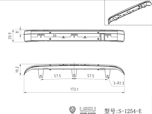 Sonnenblende mit Licht für Tamiya Scania 770S, Var. E