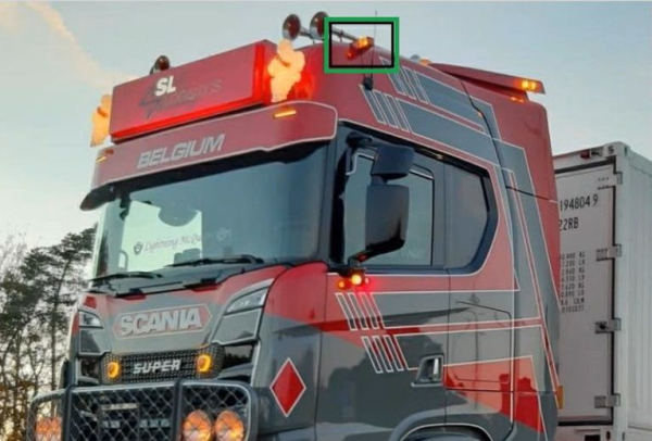 Preview: Seitenbegrenzungsleuchten, Umrissleuchten für Tamiya LKW, rot/gelb, 100a