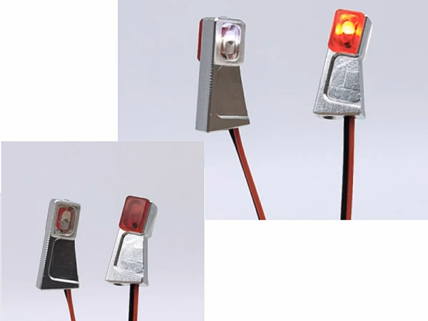 Seitenbegrenzungsleuchten, Umrissleuchten für Tamiya LKW, rot/weiss, 100b