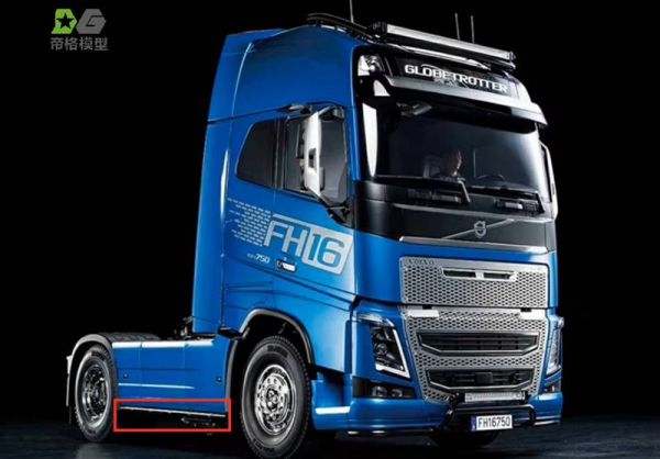 Preview: LED Leiste für die Sidebar des Tamiya Volvo FH16 4x2, Degree