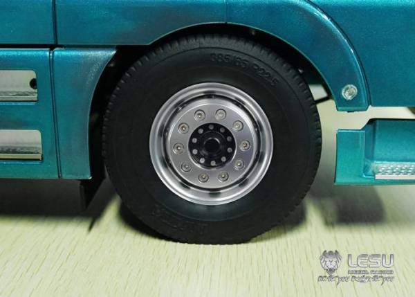 Aluminium Felgen Front, breit, 10 Loch, Kugellager, für Lesu Achse, schwarz