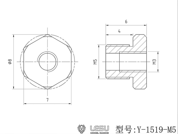 Preview: Hydraulik Anschluss Reduzierung M5 zu M3