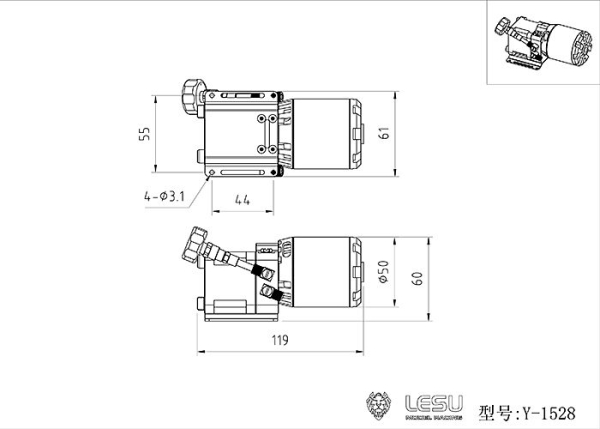 Hochleistungs Hydraulikpumpe mit Motor, Regler und Manometer