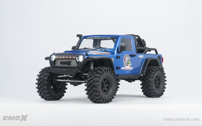CROSS-RC EMO X Lexan Karosse mit Anbauteilen, blau lackiert