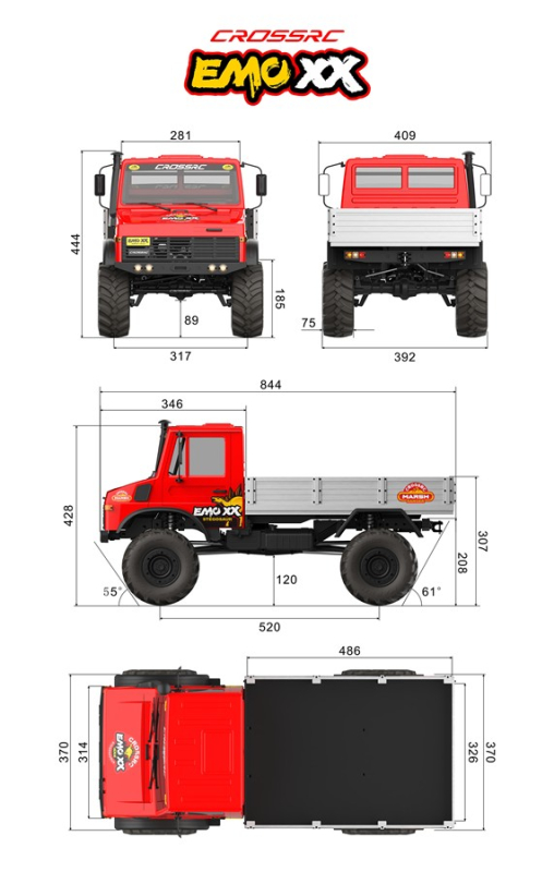 CROSS-RC Crawler EMO XX, 4x4, 1:6, ARTR, Nákladní vůz
