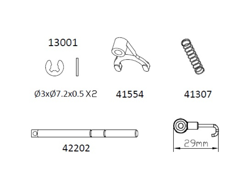 CROSS-RC Getriebe Schaltgestänge für EMO Modelle