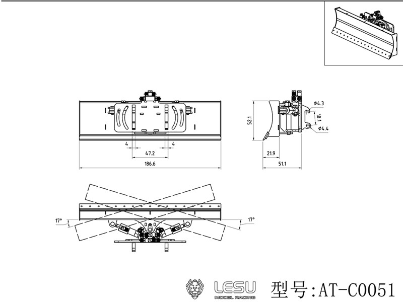 Räumschild für Lesu Mini Radlader MCL8