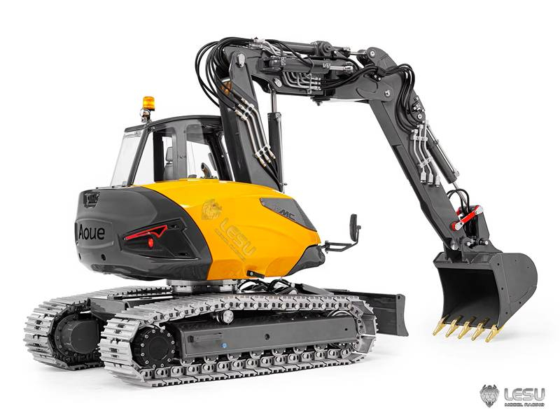 Lesu kompakter Ketten Bagger MC15, Bausatz gelb lackiert