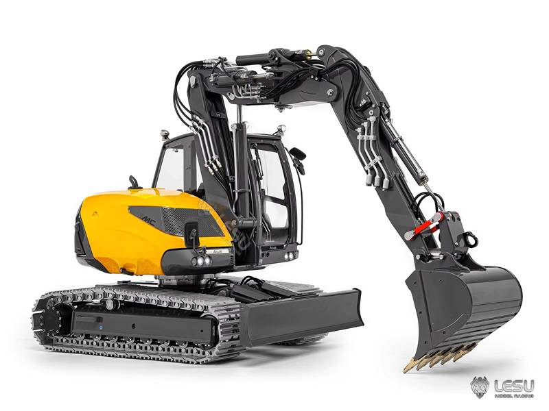 Lesu kompakter Ketten Bagger MC15, Bausatz gelb lackiert