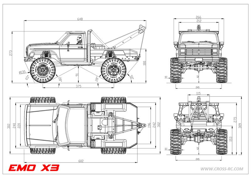 CROSS-RC Crawler EMO X3 2025, 4x4, 1:8, ARTR, grau