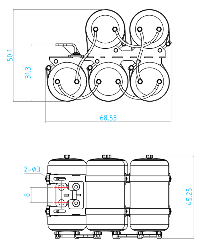 Lufttankkombi Attrappe aus Metall für Tamiya LKW
