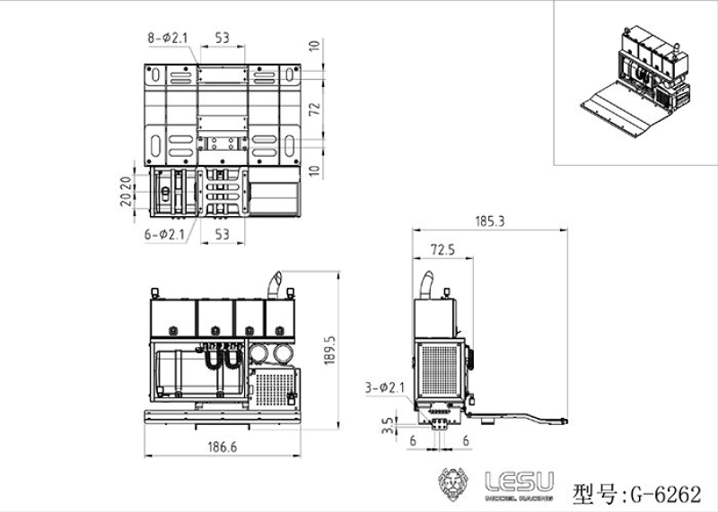 Schwerlastturm für Tamiya MAN oder Andere, V3