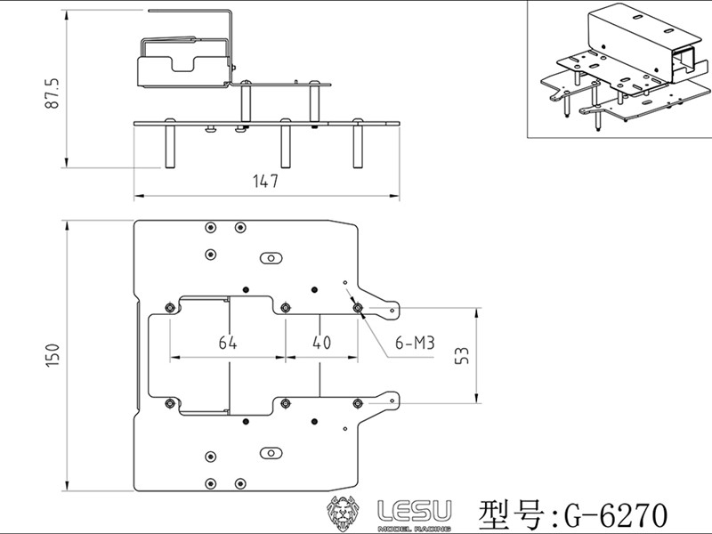 Fahrerhausplattform mit Batteriehalter Tamiya Scania 770S