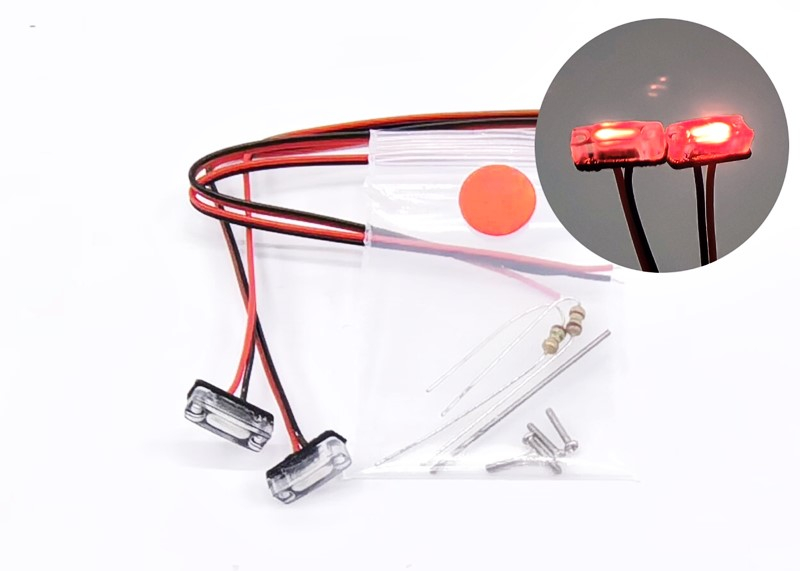 Universalleuchten für Tamiya LKW, transparent/rot